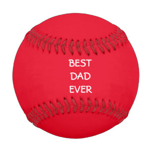Balle De Baseball Meilleur papa Jamais Fête des pères Cadeaux Roug