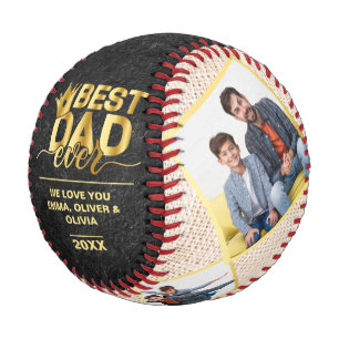 Balle De Baseball Meilleur papa Jamais Fête des pères Photo Collage 