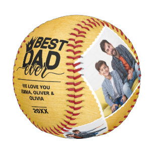 Balle De Baseball Meilleur papa Jamais Fête des pères Photo Collage 