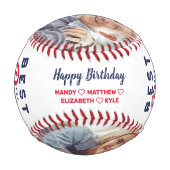 Balle De Baseball Meilleur Papa jamais | Joyeuses photos et monograp (Dos)