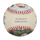 Balle De Baseball Meilleur papa jamais | Photo personnalisée (Dos)