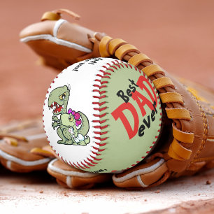 Balle De Baseball Meilleur Papa Jamais Rouge Black Baby Boy Dinosaur