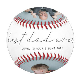 Balle De Baseball meilleur papa jamais script moderne 2 photo