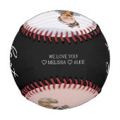 Balle De Baseball Meilleur Papa Jamais Script Photo manuscrite Noir (Dos)