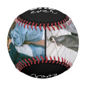 Balle De Baseball Meilleur Papa Jamais Script Photo manuscrite Noir (Devant)