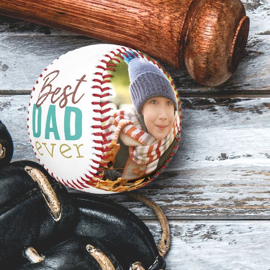 Balle De Baseball Meilleur papa jamais Typographie moderne 2 Photo