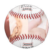 Balle De Baseball Meilleur Papa Jamais Typographie Rouge Bois Rustiq (Devant)