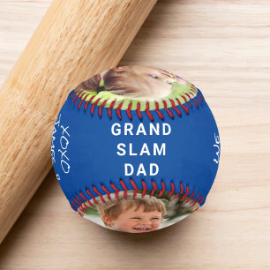 Balle De Baseball Meilleur Papa Photo Bleu