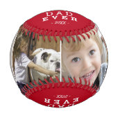 Balle De Baseball Meilleur papa Red Heart 4 Photo Collage (Devant)