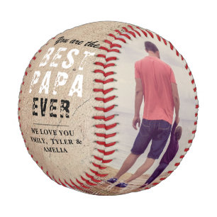 Balle De Baseball Meilleur Papa Rustique Fête des Pères 2 Collage de
