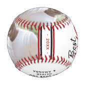 Balle De Baseball Meilleur papa Script moderne Photo de la Fête du P (Dos)