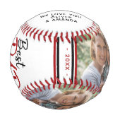 Balle De Baseball Meilleur papa Script moderne Photo de la Fête du P (Devant)