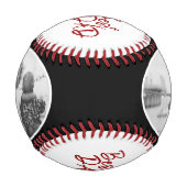 Balle De Baseball Meilleur papa Script Rouge Noir mignon Photo de la (Devant)
