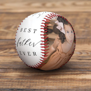 Balle De Baseball Meilleur Père Jamais Élégant Script Photos Noms An