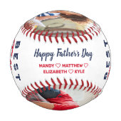 Balle De Baseball Meilleur Père jamais | Photos et monogrammes de Fê (Dos)