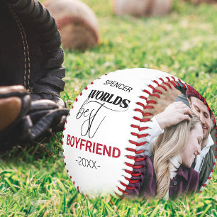 Balle De Baseball Meilleur Petit Ami au Monde 2 Collage Photo Uniq