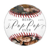 Balle De Baseball Meilleur Pop Pop Ever Script Fête des pères Photo  (Dos)