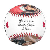 Balle De Baseball Meilleur Stepdad Heart 4 Photo Collage  (Dos)