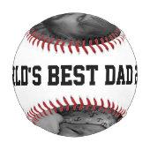 Balle De Baseball Meilleure Fête des pères papa du monde Photo perso (Dos)