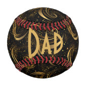Balle De Baseball Meilleure Fête des pères papa Gold Leafls Calligra (Devant)