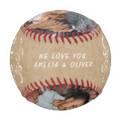 Balle De Baseball Meilleure maman Foliage rustique 3 Photos personna (Dos)