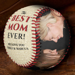 Balle De Baseball Meilleure maman rustique Collage photo de la fête 