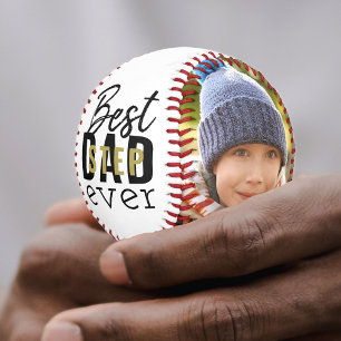 Balle De Baseball Meilleure typographie jamais Stepdad 2 Photo Black