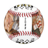 Balle De Baseball Meilleure typographie jamais Stepdad 2 Photo Black (Devant)
