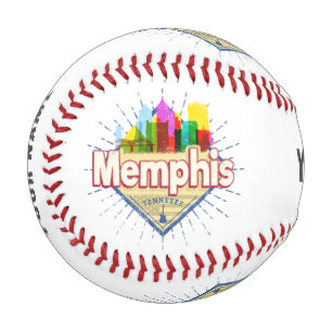 Balle De Baseball Memphis Tennessee United States Retro Skyline