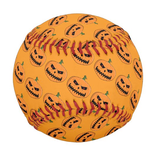 Balle De Baseball Menacer Jack O'Lantern Halloween (Devant)