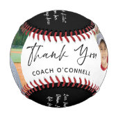 Balle De Baseball Merci Coach Appréciation Photos et Team Roster (Dos)