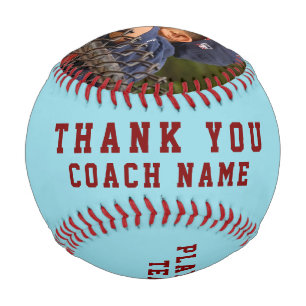 Balle De Baseball Merci Coach Équipe Nom Numéro Photo