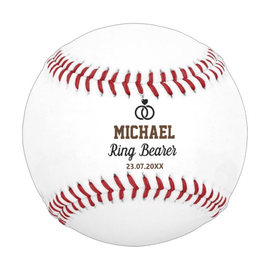 Balle De Baseball Merci Mariage de porte-anneau (Devant)