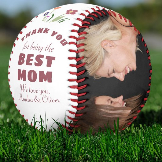 Balle De Baseball Merci Meilleure maman Fleur Mère de Fête Photo