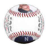 Balle De Baseball Merci message sentimental pour papa et pho personn (Dos)