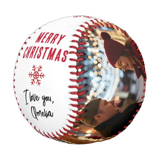 Balle De Baseball Merry Christmas 2 Photo Collage Boyfriend (Angle)