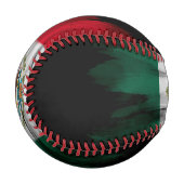 Balle De Baseball Mexico flag brush stroke, national flag (Devant Gauche)