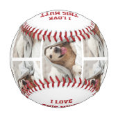 Balle De Baseball Mignonne J'ADORE CE MUTT | PHOTO personnalisée (Dos)