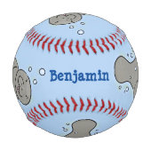 Balle De Baseball Mignonne manatée bébé avec bulles illustration (Dos)