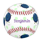 Balle De Baseball Mignonnes myrtilles heureuses illustration de dess (Devant)