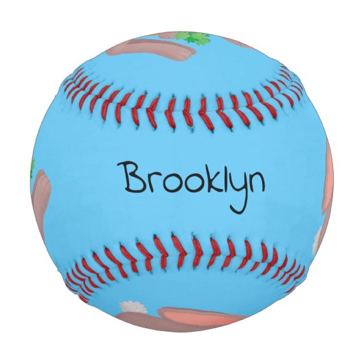 Balle De Baseball Mignons lapin lapin lapin assis avec dessin de car (Devant)