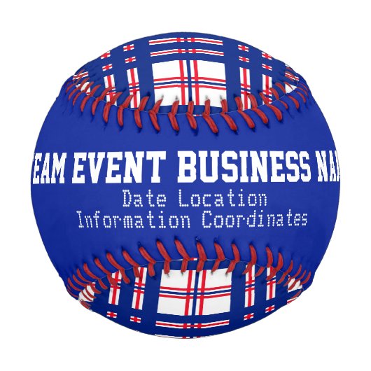 Balle De Baseball Mod Plaid Pattern Personnalisé (Dos)