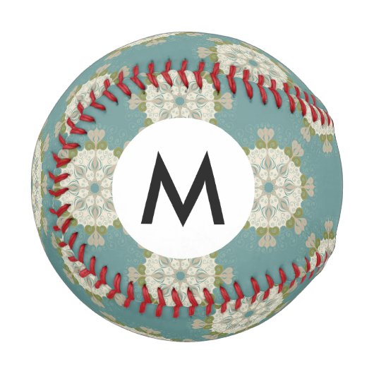 Balle De Baseball Modèle Damas avec éléments abstraits (Devant Gauche)