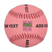 BALLE DE BASEBALL MODÈLE DE TEXTE D'IMAGE ROSE MODERNE ÉDITABLE SAUM (Dos)