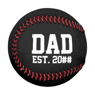 Balle De Baseball Modèle de texte noir et blanc pour l'année d'établ