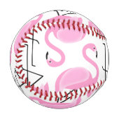 Balle De Baseball Modèle Flamingo rose moderne simple (Devant Gauche)