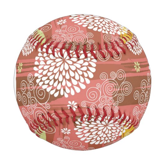 Balle De Baseball Modèle floral 2 (Devant)