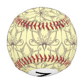Balle De Baseball Modèle floral de crème (Dos)