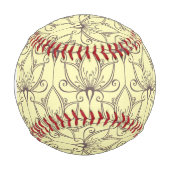Balle De Baseball Modèle floral de crème (Devant)