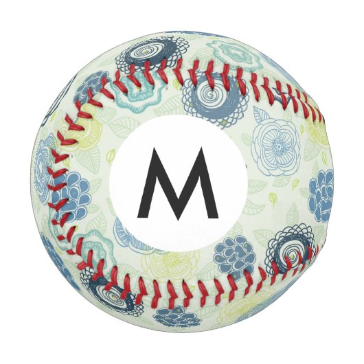 Balle De Baseball Modèle floral élégant avec fleurs mignonnes (Devant Gauche)